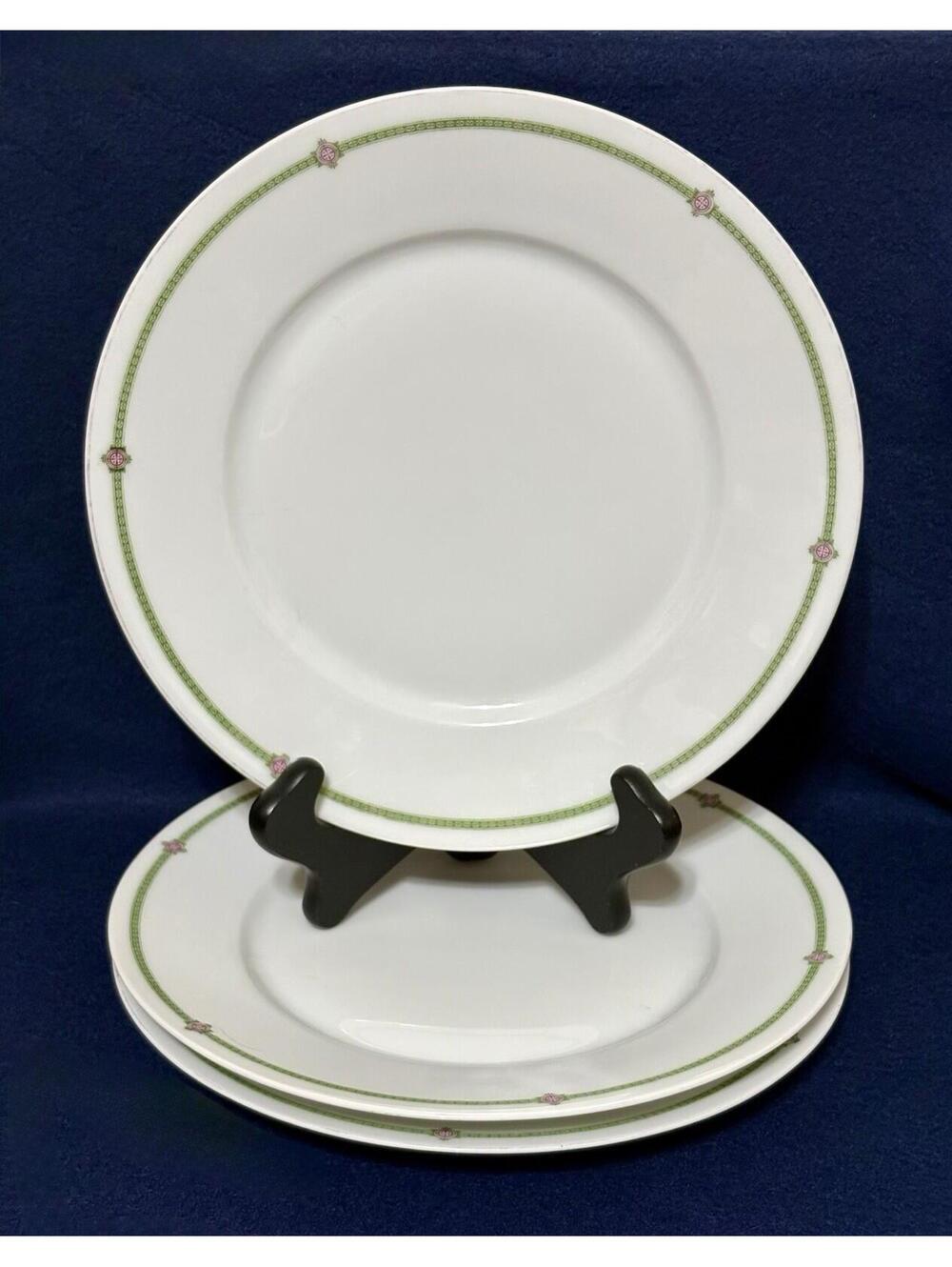 Bavaria Gold Pink Green set of 3 Dinner plate